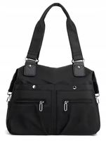 TORBA TOREBKA DAMSKA NA RAMIĘ DUŻA MOCNA POJEMNA CZARNA