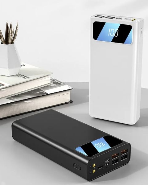 DUŻY POWERBANK 30000MAH 4 x USB USB-C Lightning Latarka Wyświetlacz zdjęcie 6