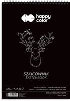 BLOK Szkicownik na spirali CZARNY A4/20K 220g