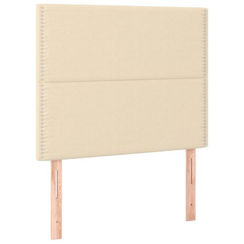 Łóżko kontynentalne z materacem, kremowe, tkanina, 100x200 cm na Arena.pl