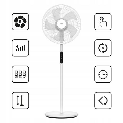 Wentylator stojący HYG wiatrak podłogowy cichy mocny 5 łopatek aż 45cm XXL na Arena.pl