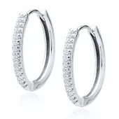 ELEGANCKIE RODOWANE SREBRNE KOLCZYKI KÓŁKA KÓŁECZKA 18MM BIAŁE CYRKONIE