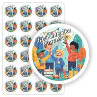 NAKLEJKI 30 września DZIEŃ CHŁOPAKA szkoły przedszkola 24 szt. 5 cm