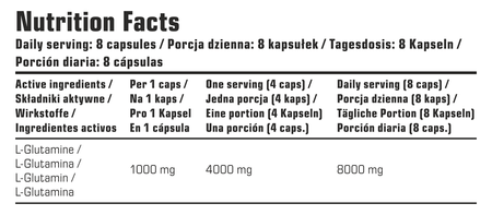 7Nutrition Glutamine Max 1000mg 120 kaps. zdjęcie 2