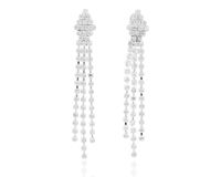 Kolczyki z cyrkoniami romby długość 5,5 cm