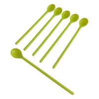 łyżeczka do latte plastikowa długa 6szt zielona