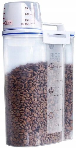 POJEMNIK PUDEŁKO na KARMĘ z MIARKĄ dla PSA KOTA 2L na Arena.pl