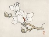 Plakat 100x75cm Magnolia, Kōno Bairei Japoński Vintage do Salonu