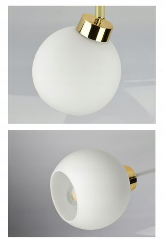 Lampa Wisząca Sufitowa Żyrandol Biała Szklane Kule White Glass ER3 LED E27 na Arena.pl