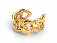 Złota Nausznica Łańcuszek Pancerka Kolczyk Srebro