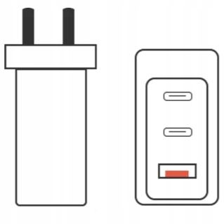 Szybka ładowarka sieciowa GaN II 65W 3A QC 3.0 2x USB C + 1x USB A na Arena.pl