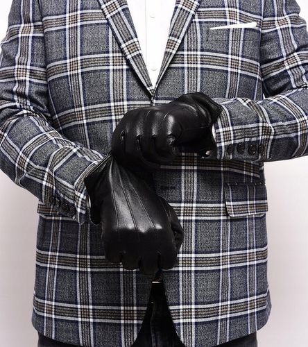 RĘKAWICZKI SKÓRZANE MĘSKIE CZARNE OCIEPLANE SKÓRA na Arena.pl