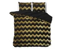 200x220 WAVE kpl pościeli mikrofibra  z foliowym nadrukiem czarny