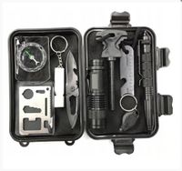 Zestaw survivalowy w pudełku, latarka, zbijak, nożyk