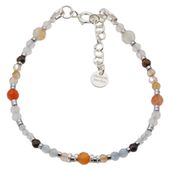 Bransoletka znak zodiaku bliźnięta - mix kamieni i srebro