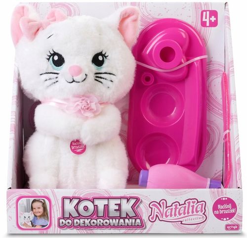 KOTEK DO DEKOROWANIA ZESTAW AKCESORIA pluszowy KOT MIAUCZY Natalia na Arena.pl