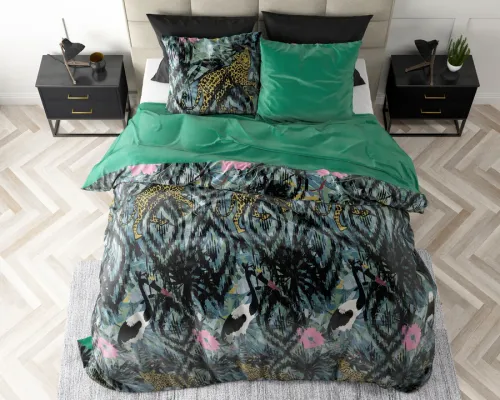 200x220 BOTANICAL FOREST kpl pościeli aksamit zieleń na Arena.pl