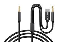 Przyłącze USB-C - jack 3,5 + jack 3,5  1,2m plecionka