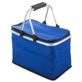 Niebieski kosz piknikowy składany termiczny turystyczny na zakupy