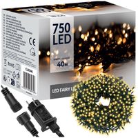 LAMPKI CHOINKOWE 750LED 40 m ZEWNĘTRZNE WEWNĘTRZNE CIEPŁE BIAŁE ŚWIĄTECZNE