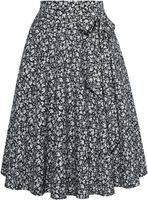Spódnica Damska Rozkloszowana Vintage Elegancka Stylowa Czarna L