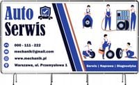 BANER REKLAMOWY 130x80cm gotowy projekt duży wybór wzorów AUTO SERWIS
