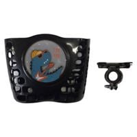 koszyk rowerowy dziecięcy czarny z dinozaurem