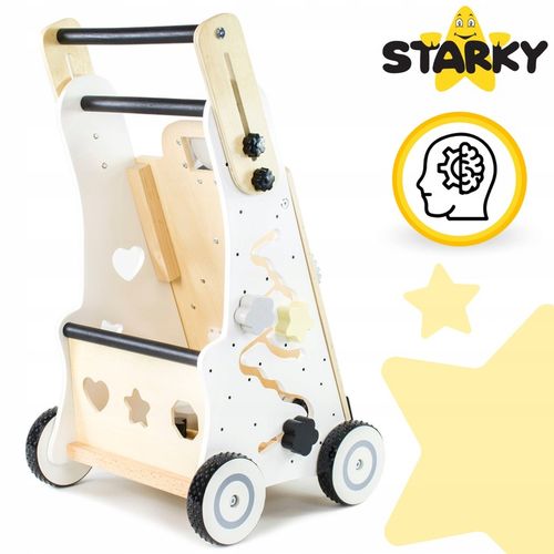 Jeździk pchacz drewniany chodzik dla dziecka dzieci tablica manipulacyjna na Arena.pl