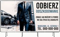 BANER REKLAMOWY 200x100 cm projekt w cenie oczkowany ODBIERZ ODSZKODOWANIE