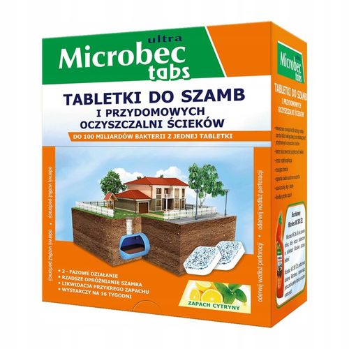 MICROBEC TABLETKI BAKTERIE DO SZAMBA OCZYSZCZALNI CYTRYNOWE 16 SZT. na Arena.pl