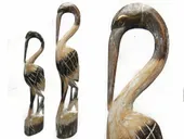 40cm Rzeźba drewno PTAK Czapla Rękodzieło Orient a
