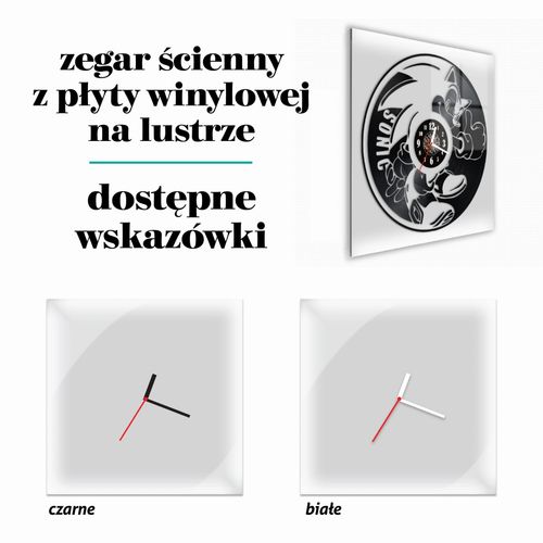 Zegar Ścienny z płyty winylowej na lustrze BAJKI 64 wzory 30x30cm na Arena.pl