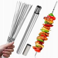 30szt. Szpikulce Do Grilla BBQ Stal Nierdzewna Zestaw W Tubie Grill 35cm