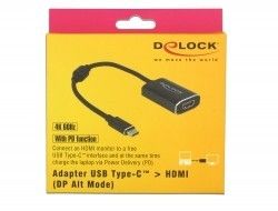 Delock Splitter video USB type C -> HDMI 4K czarny na Arena.pl