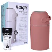 Kosz na zużyte pieluchy Magic Majestic burgund (na 25 pieluch) + worki