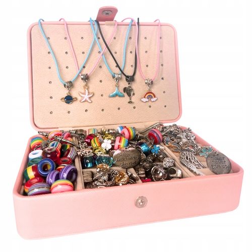 ZESTAW DO ROBIENIA BRANSOLETEK BIŻUTERI NASZYJNIK KORALIKI CHARMS ZAWIESZKI na Arena.pl