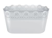 Doniczka koronkowa Lace DLAC285 | Biały, Kształt Prostokątny, Wymiary 13x28.5x15 cm, Kolor Biały, Prosperplast