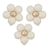 Balony foliowe Kwiaty kremowe beżowe matowe, 45 cm 3 szt.