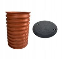 Studnia drenarska Rura karbowana trzonowa 315 0,5m + POKRYWA