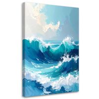 Obraz do salonu sypialni biura, Morze Fale Pastelowy Krajobraz