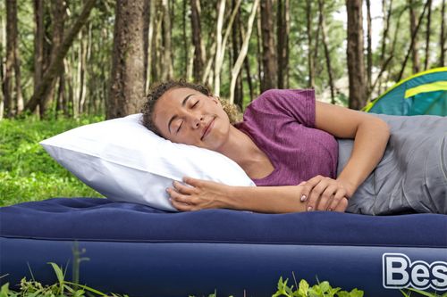 Dmuchany Materac Turystyczny Do Spania Flokowany Bestway 185X76X22Cm na Arena.pl