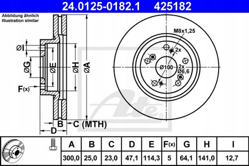 TARCZA HAM PRZOD 300X25 V ATE na Arena.pl