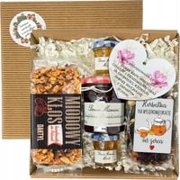 ZESTAW UPOMINKOWY NA DZIEŃ BABCI I DZIADKA HERBAT MIODÓW W PUDEŁKU MIÓD BOX