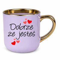 PREZENT DLA MATKI Dobrze że jesteś - elegancki kubek na prezent Fioletowy