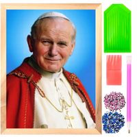 Haft Diamentowy + Ramka Jan Paweł II Papież Święty Diamond Painting Mozaika