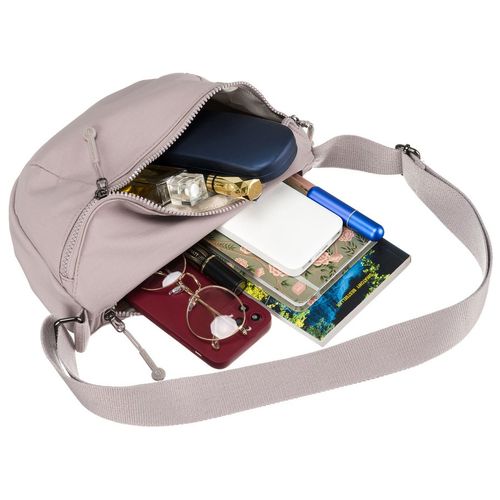 saszetka damska z poliestru w kolorze lila z kieszonką na froncie na Arena.pl