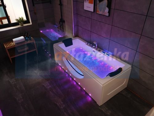 PROSTOKĄTNA WANNA Z HYDROMASAŻEM 180x80 SZYBA NEW! GRZAŁKA na Arena.pl