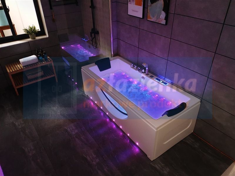 PROSTOKĄTNA WANNA Z HYDROMASAŻEM 180x80 SZYBA NEW! GRZAŁKA zdjęcie 42