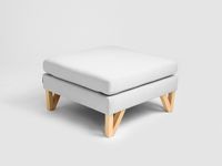 Pufa WILLY 72 - platyna, naturalny, podnóżek, stolik kawowy