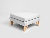 Pufa WILLY 72 - platyna, naturalny, podnóżek, stolik kawowy